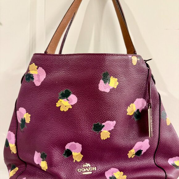 Coach Edi Plumb Floral Shoulder Bag - Picture 2 of 6